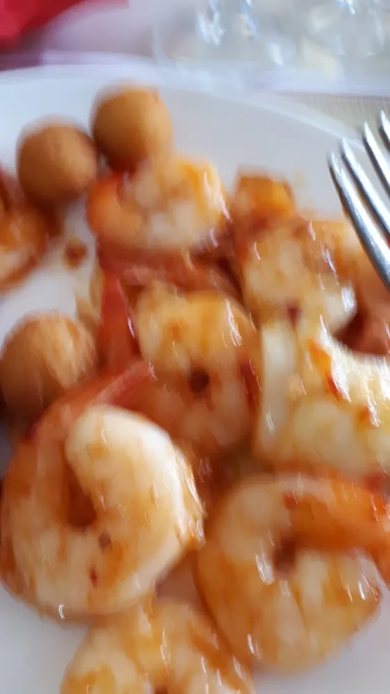 Crevettes Sautées Au Basilic Et Riz Sauté Aux Crevettes